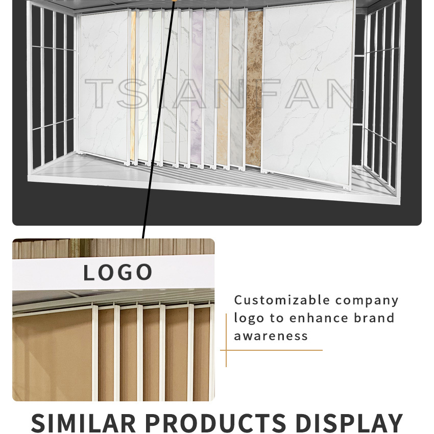 Tile Floor Marble Slab Push Pull Display Stand Factory Showroom Inclined Quartz Stone