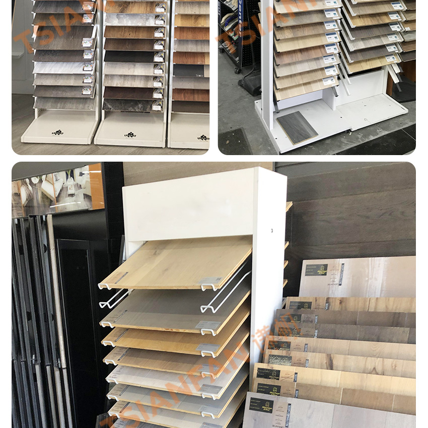 tile marble mosaic quartz stone display floor standing rack Cheap custom 