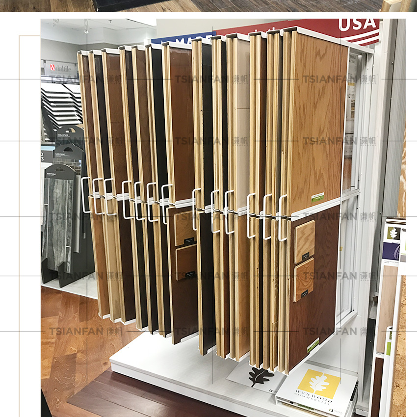 Solid Wood page turning display rack Showroom Metal Wood floor Shelf