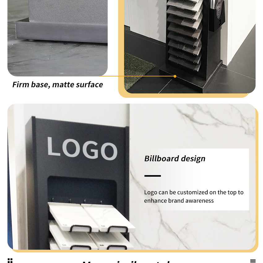 Granite Quartz Marble Tile Sample Floor Standing Showroom Custom Metal Stone Display Rack