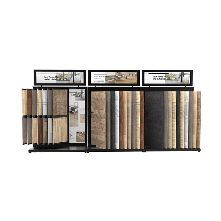 Wood Flooring stand page turning combination Display rack For Showroom-WF3014