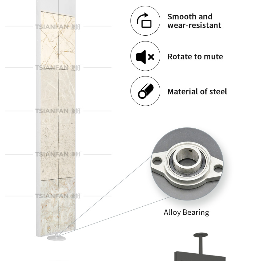 Exhibition hall Granite Quartz stone Plank rotating display rack