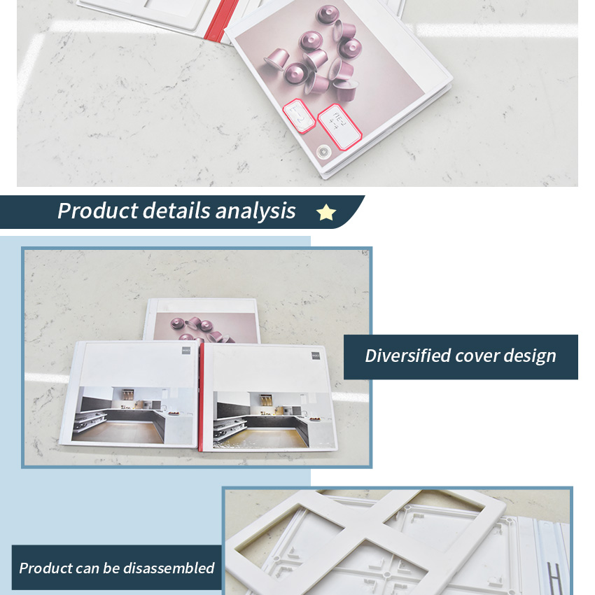 Hot Selling Ceramic Tiles Sample Plastic Book Quartz Display 8 Capacity