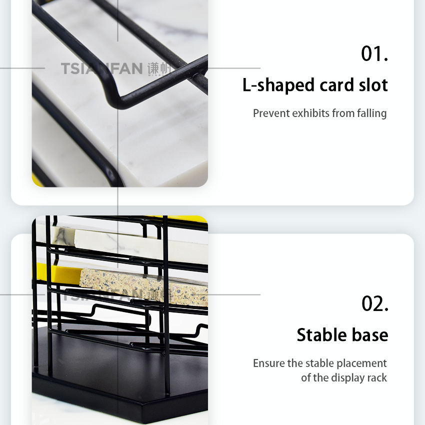 Wholesale Double Side Metal Marble Tiles Stone Sample Display Stand