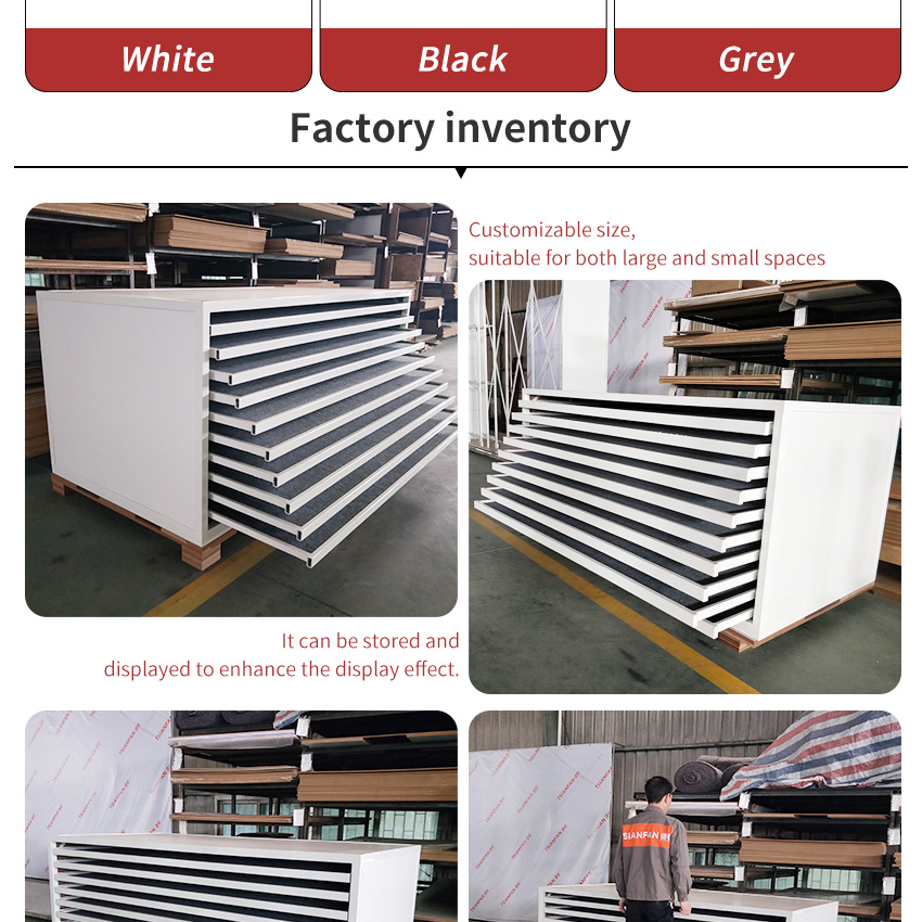 Tile Ceramic Marble Granite Stone Metal Drawer sliding display Cabinet