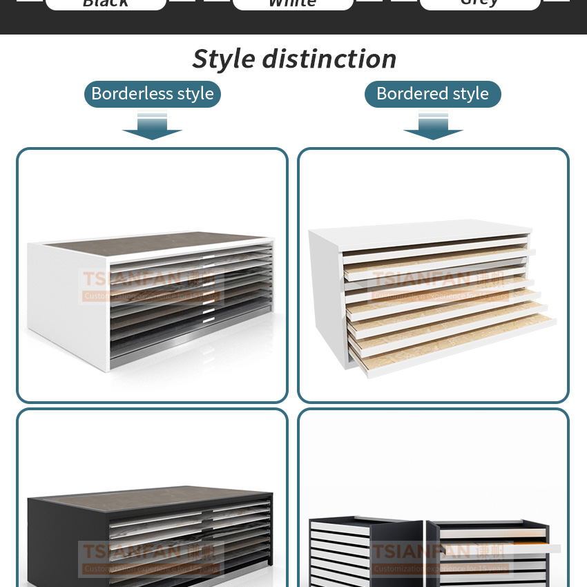 New design ceramic tile floor Quartz Samples Stone display Cabinet