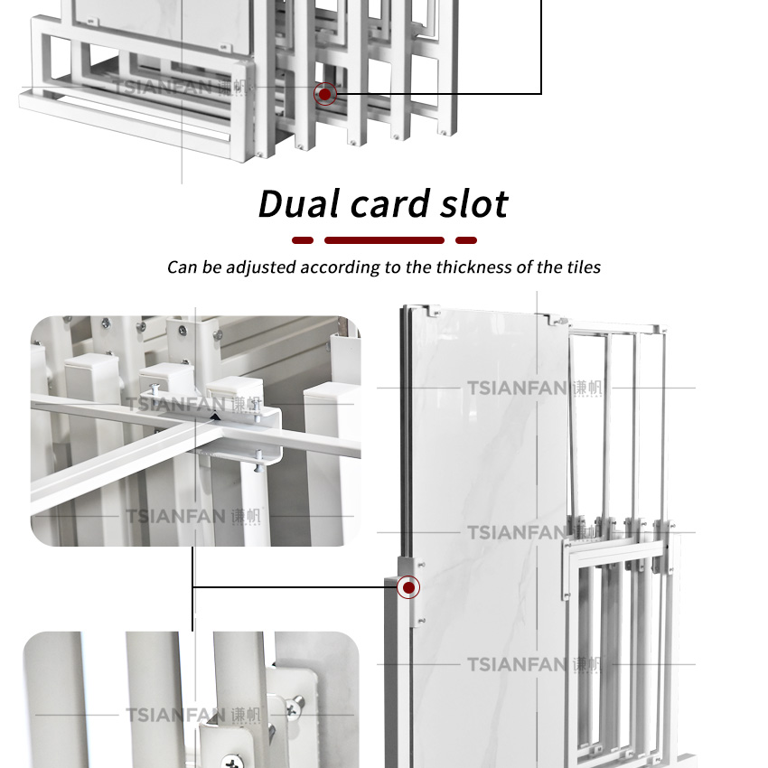 Solid wood floor push pull display rack Tile Marble Quartz sliding stand
