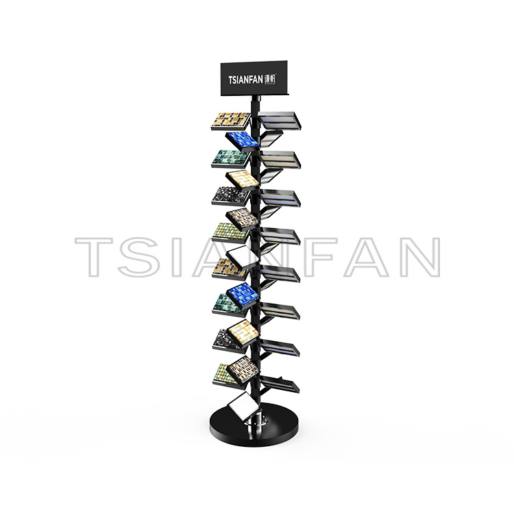 Showroom mosaic rotating display rack floor stand-ML985