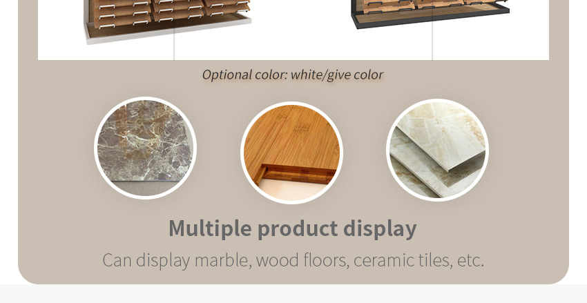 Customize Solid Wood Floor Stand Display For Showroom wood Plank Metal Shelf
