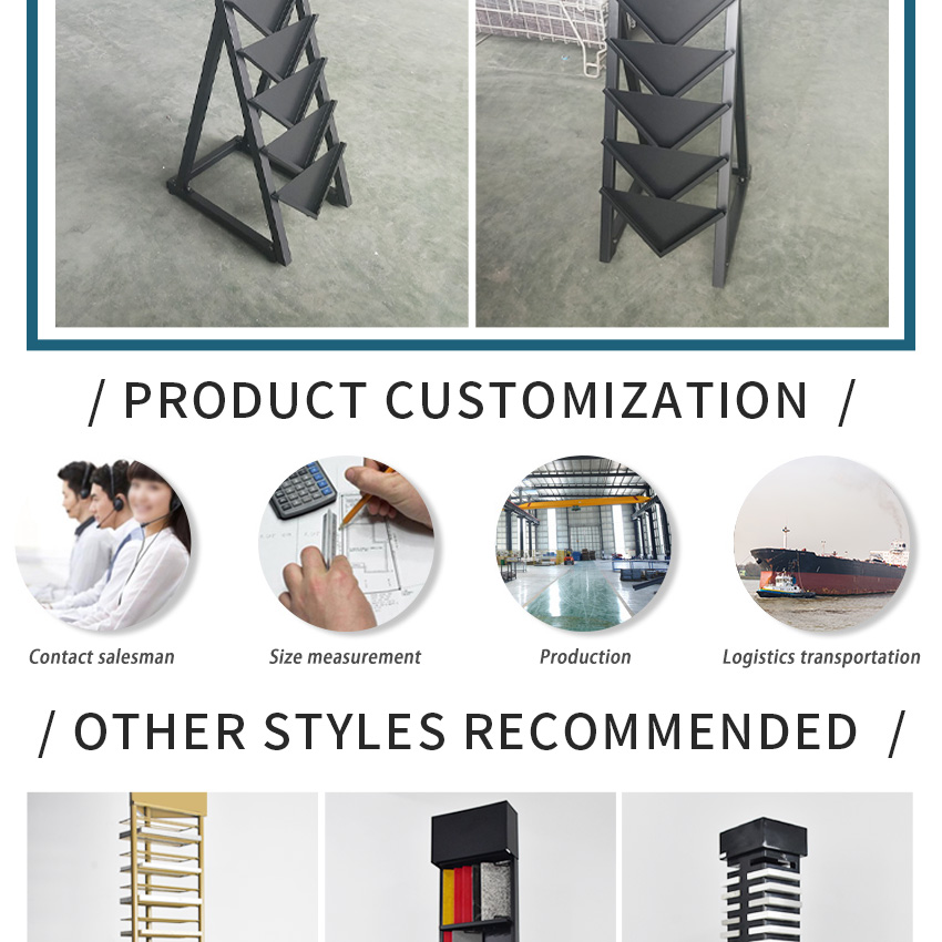 Factory Customize stone show metal shelf Tile Granite Floor stand SRL113