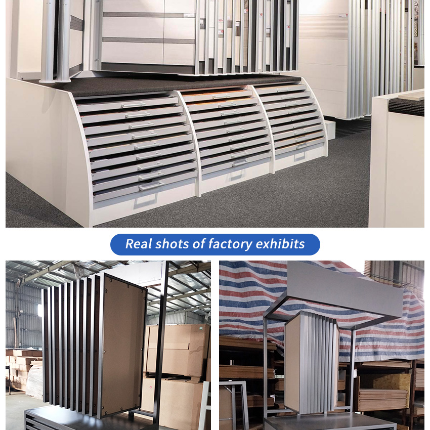 Tile Wood floor Mosaic Marble stone combination display rack Shops Customize