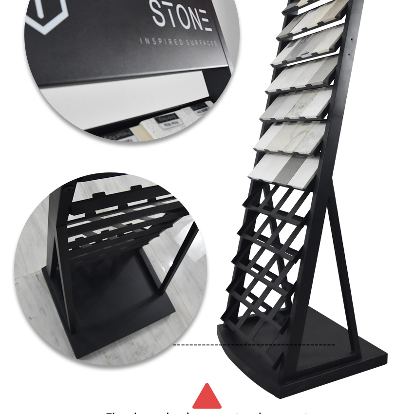 Hot Sale Custom Tower tile Quartz stone display Floor Standing rack LD014-1