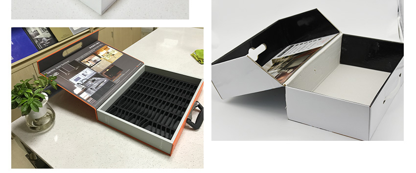 Custom foldable sample quartz storage paper carton magnetic Stone Box
