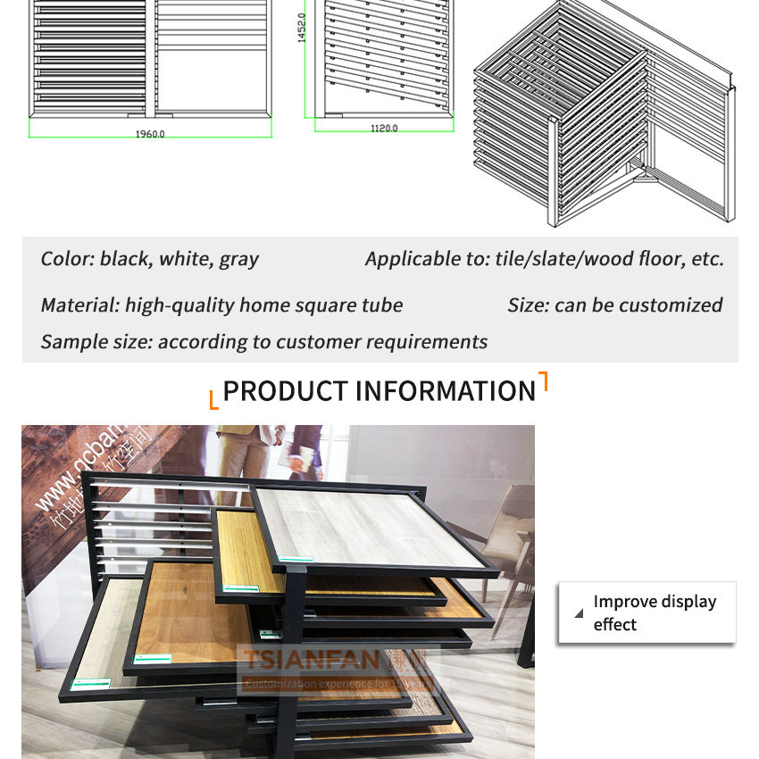 Solid wood floor slab sliding push pull display Steel Shelf