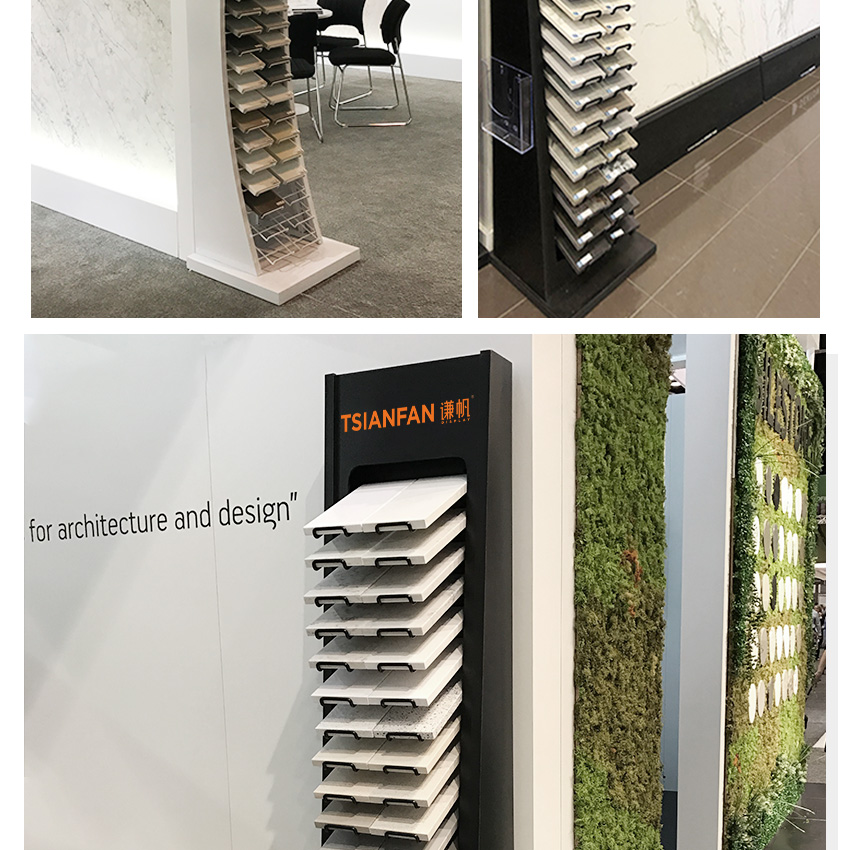 Granite Quartz Marble Tile Sample Floor Standing Showroom Custom Metal Stone Display Rack