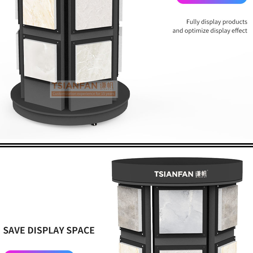 Customize rotatable display for quartz stone sample display frame-SG1010
