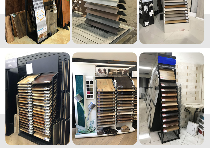 tile marble mosaic quartz stone display floor standing rack Cheap custom 