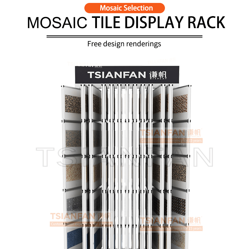 Hot Sale Customized page turning Flooring Display Mosaic tile frame floor turn page display-MF002