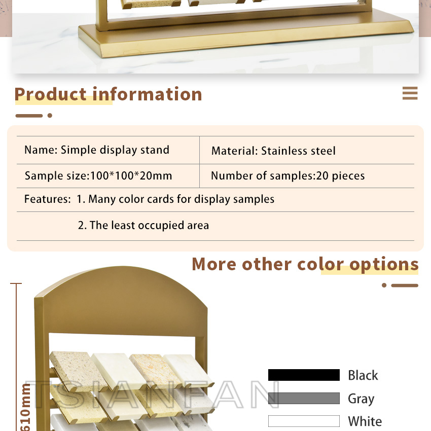 Quartz Stone Countertop Display Rack Stand Metal Marble Tiles Sample