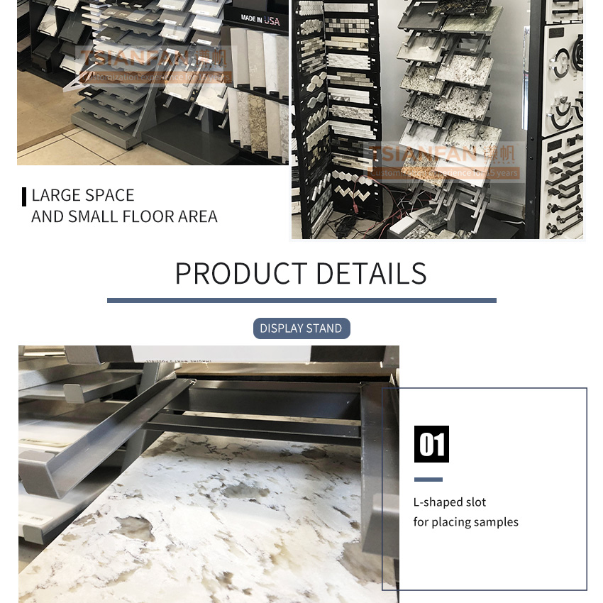 Customize Flooring display stand Marble quartz stone samplestone tile metal display floor stand SRL015