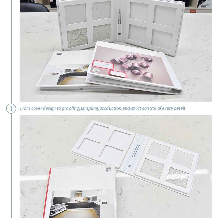Hot Selling Ceramic Tiles Sample Plastic Book Quartz Display 8 Capacity