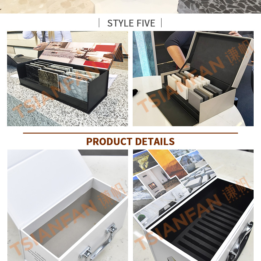 folding paper packaging show case tile mosaic granite stone displays box