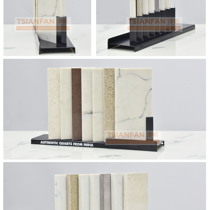 Quartz tile sample table display rack