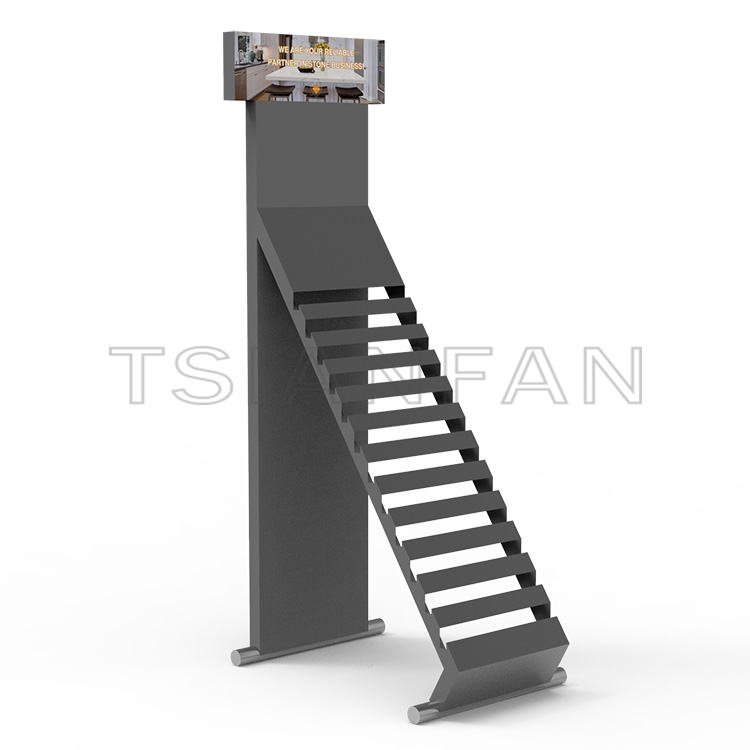Exhibition hall Quartz Stone Sample Waterfall Display Rack -SG1021