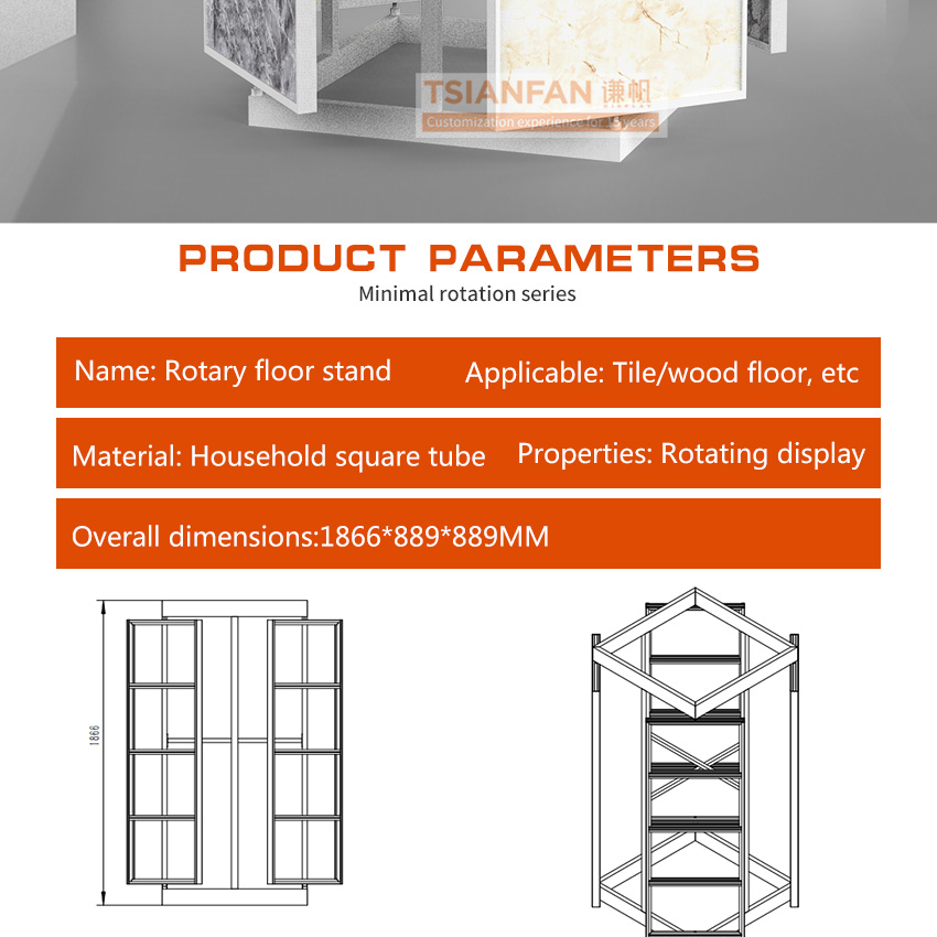 Tile Ceramic Stone rotating display Marble Mosaic Metal display rack