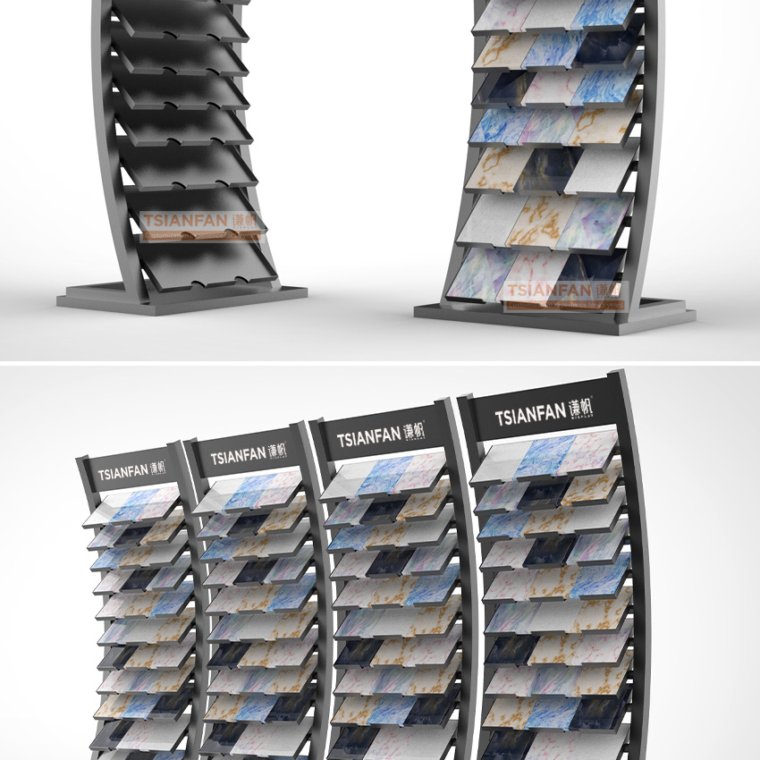 marble natural stone sample arch quality steel flooring display stand
