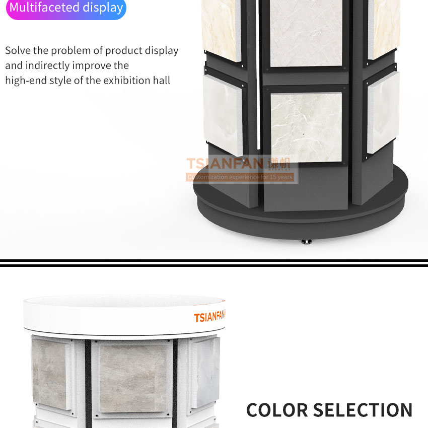 Customize rotatable display for quartz stone sample display frame-SG1010