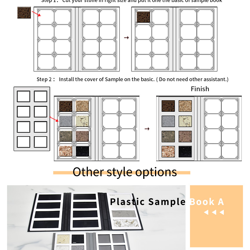 Wholesale Custom Tile Ceramic Marble Quartz Stone sample Plastic Display book