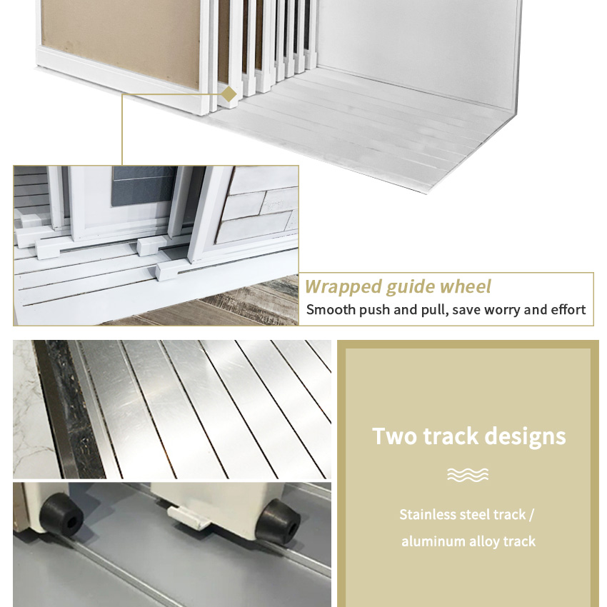 Factory Horizontal Sliding Metal Granite Marble Tiles push pull Display Stand