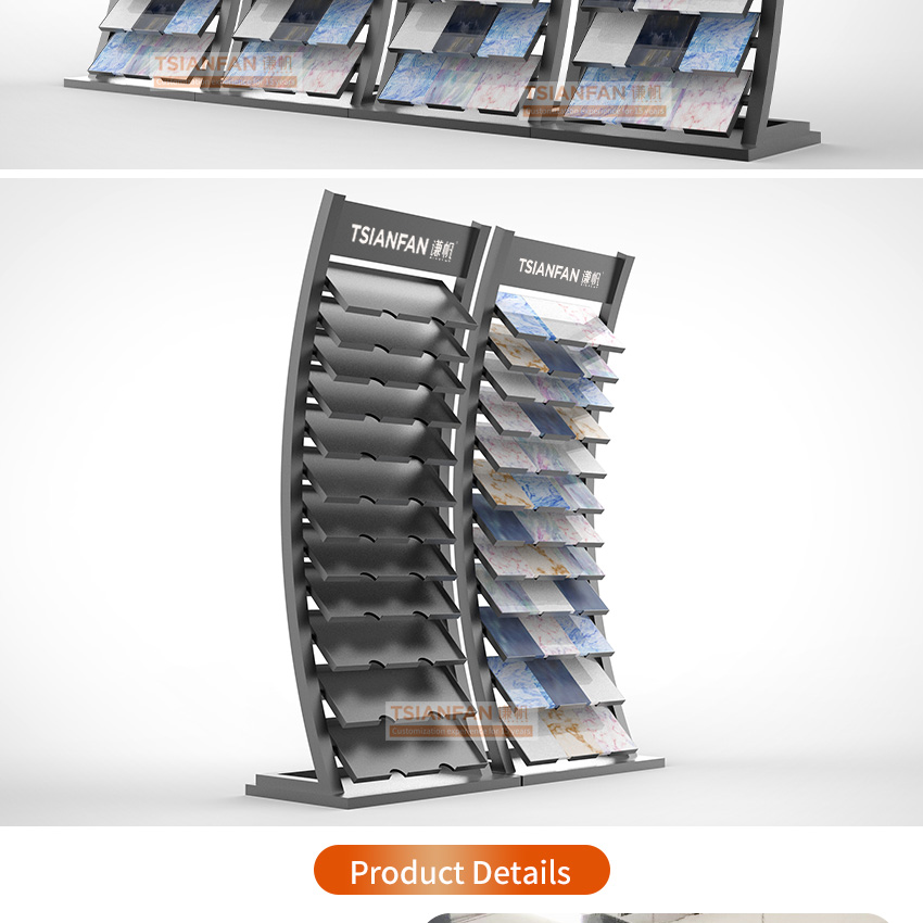 marble natural stone sample arch quality steel flooring display stand