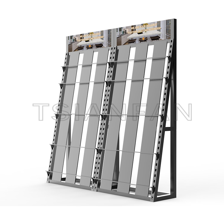 New design slope type quartz stone display stand-SG022