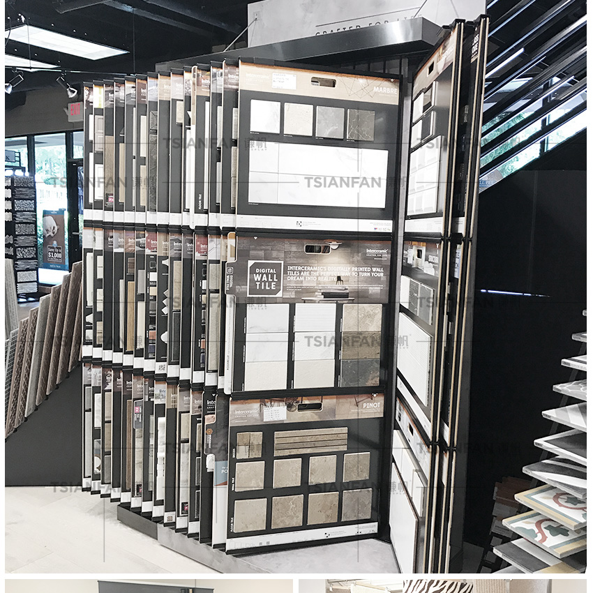 High Quality Marble Granite Quartz Tile Sample Stone page turning Display Racks