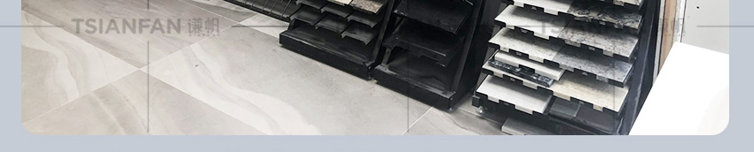 Marble Ceramic Tile Quartz Floor Display Stand Showroom Steel Stone