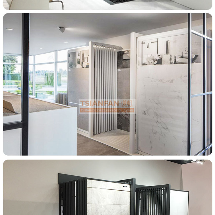 Custom fashion vertical push-pull tile display rack