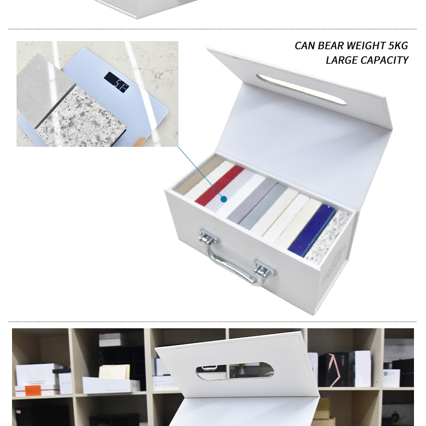 Custom foldable sample quartz storage paper carton magnetic Stone Box