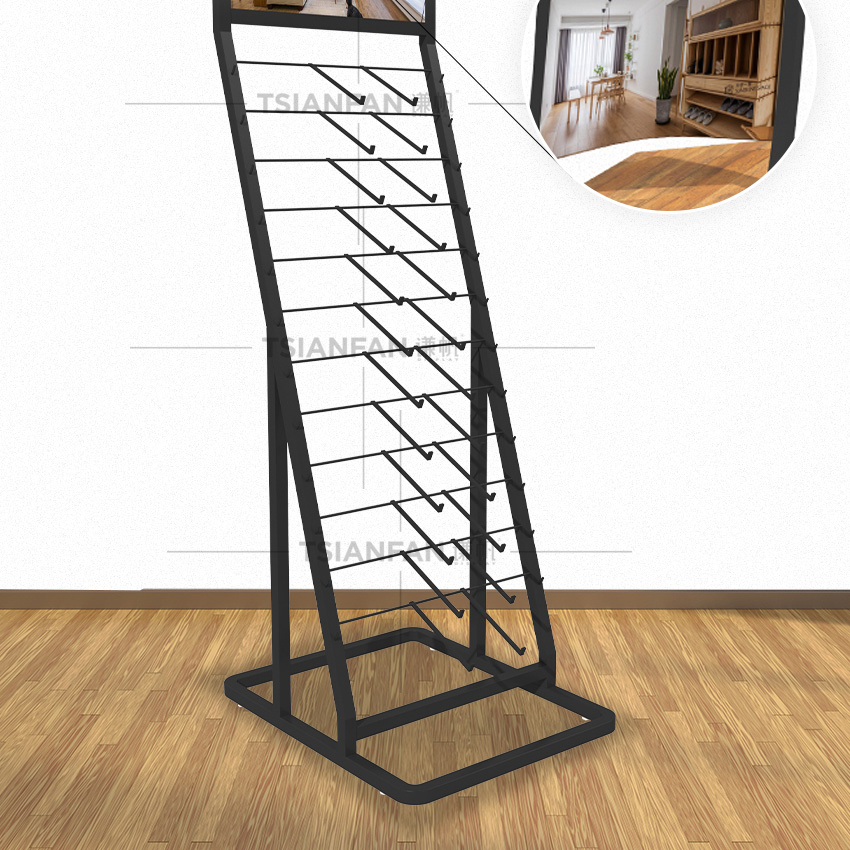 Wholesale Custom Hardwood Sample Metal Wooden Tile Display Flooring Racks Stand