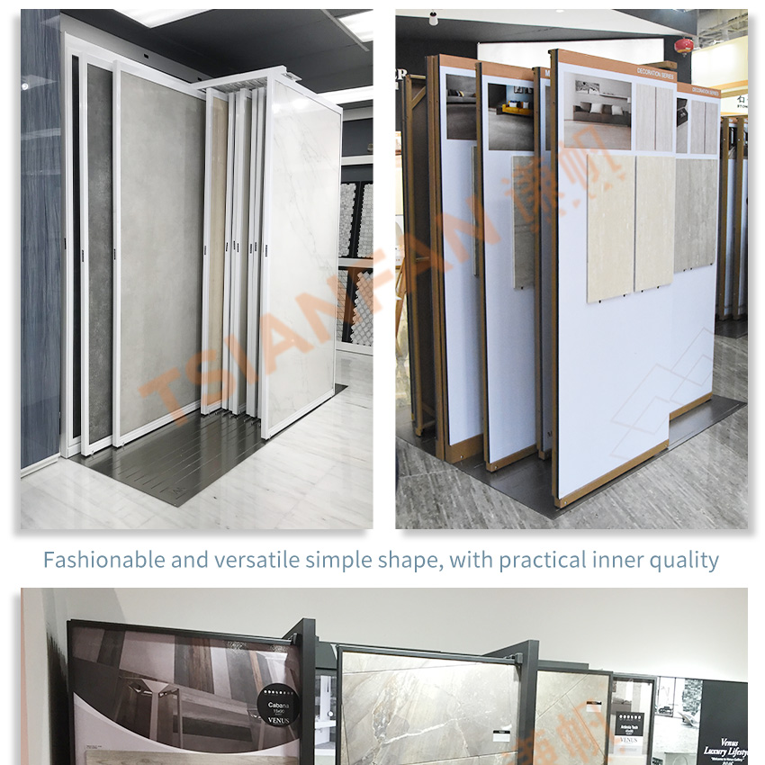 Tile Marble Granite stone push pull display floor stand Cabinet