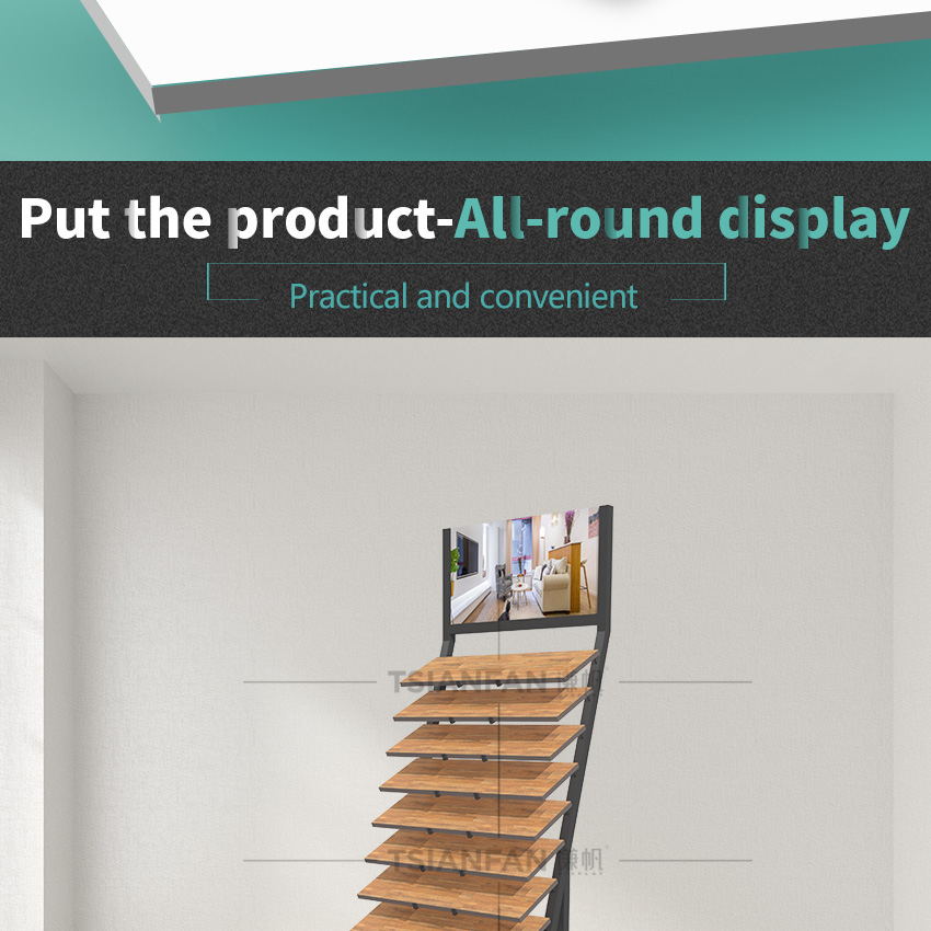 Wholesale Custom Hardwood Sample Metal Wooden Tile Display Flooring Racks Stand