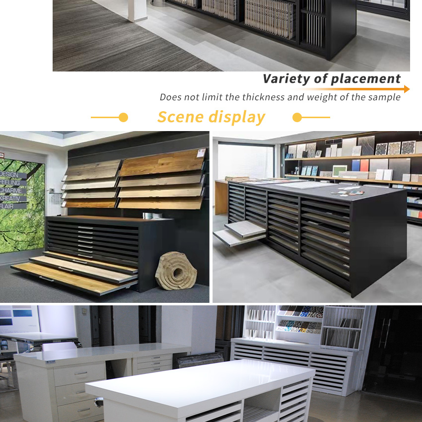 Sliding Display Drawer Tile Quartz Granite Marble Sample Cabinet Stand