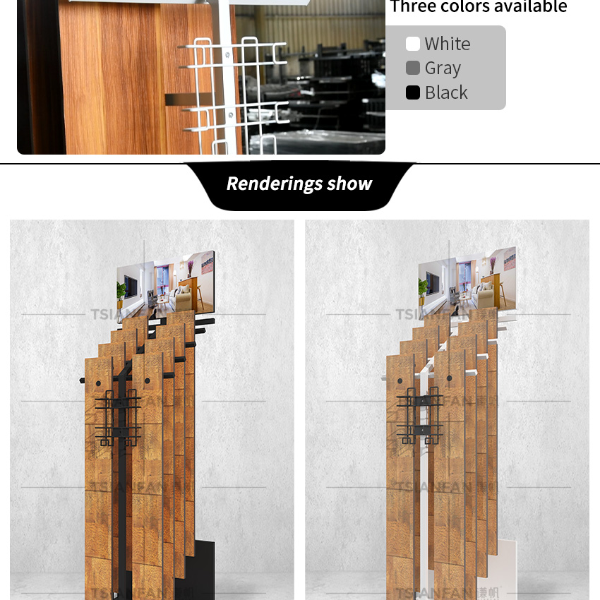 Wood Floor Display Stands Customized metal wood flooring exhibition display racks