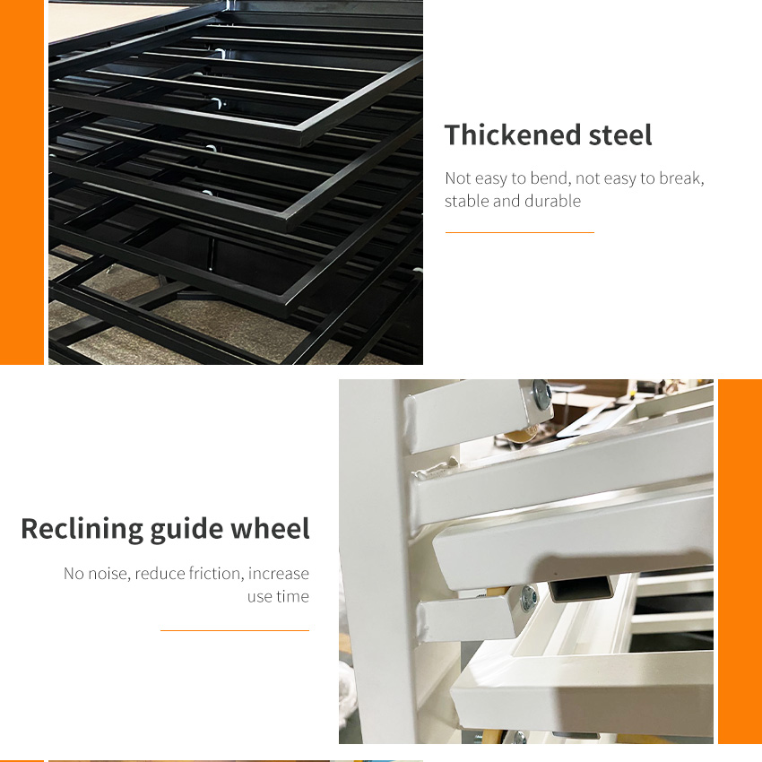 Solid wood floor slab sliding push pull display Steel Shelf