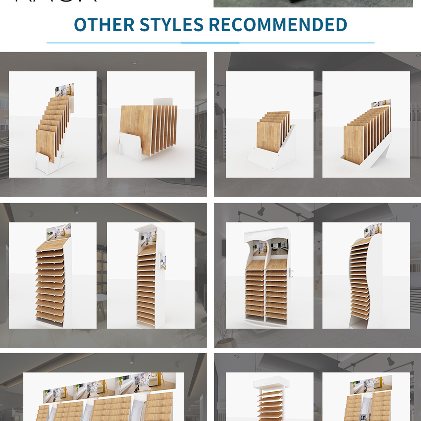 Factory wholesale solid wood floor display metal frame Hardwood floor landing rack