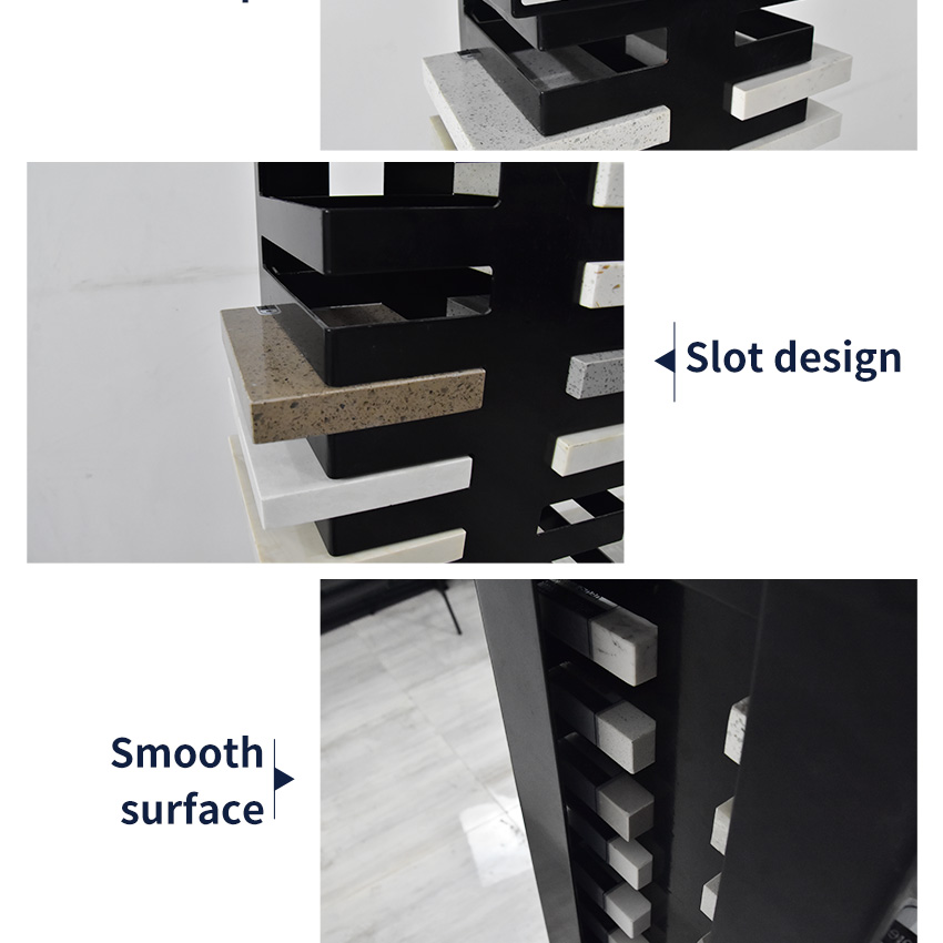 Factory Custom Quartz Metal Tile Sample Stone Stand Display Rack LD015-2