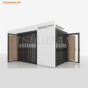 Large wooden door sample sliding display model