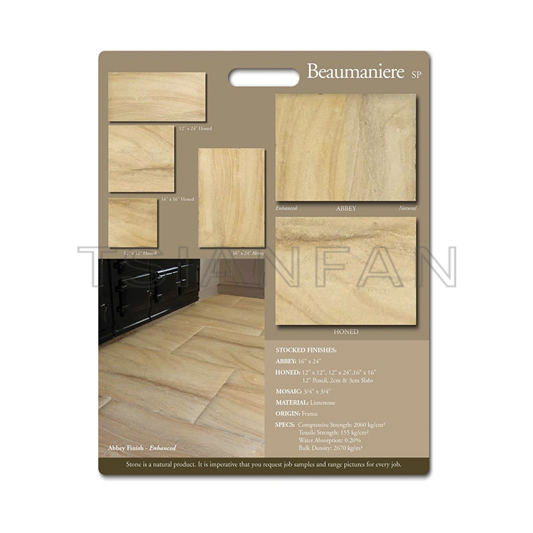 Exhibition hall design custom limestone sample mdf display board Swatch Card PF005-10