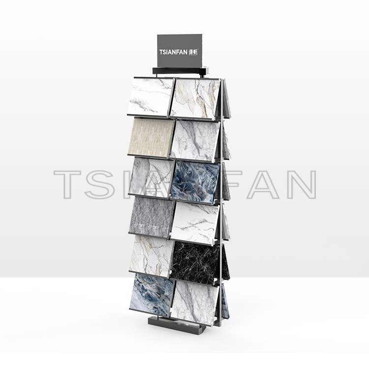 Exhibition hall Design Rotating Waterfall Tile Marble Artificial Stone Natural Stone Display Stand -SRL597 - Image 2
